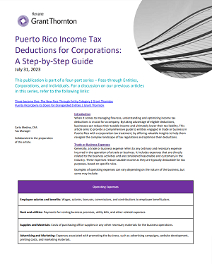 Puerto Rico Income Tax Dedictions for Corporations - A Step-by- Step Guide