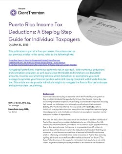 Puerto Rico Income Tax Dedictions Individuals - A Step-by- Step Guide