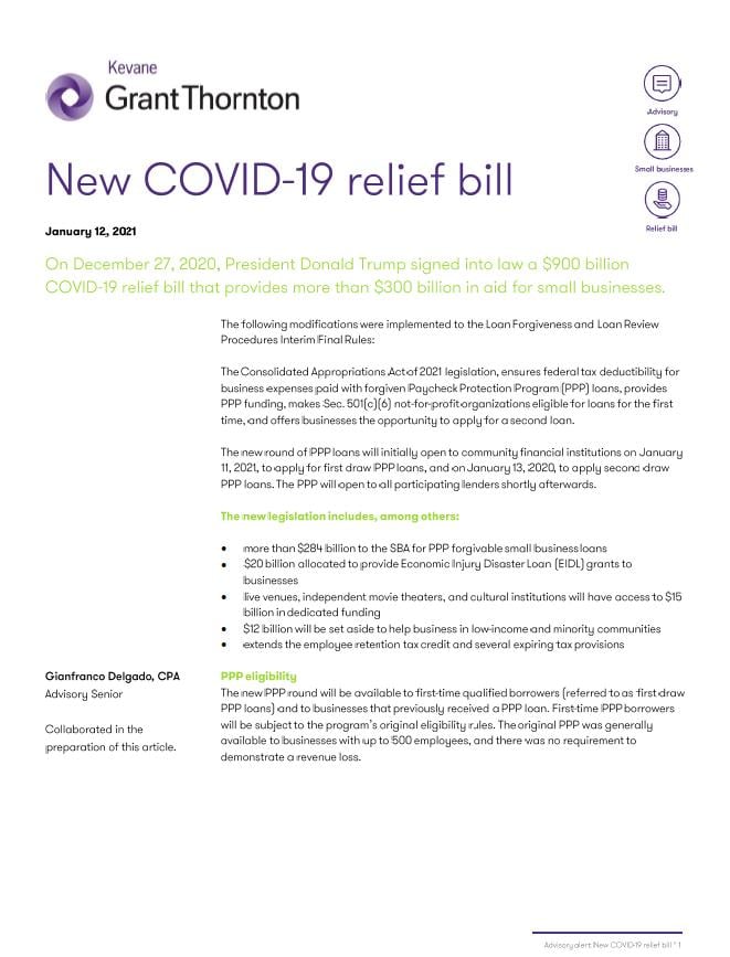 New COVID-19 relief bill