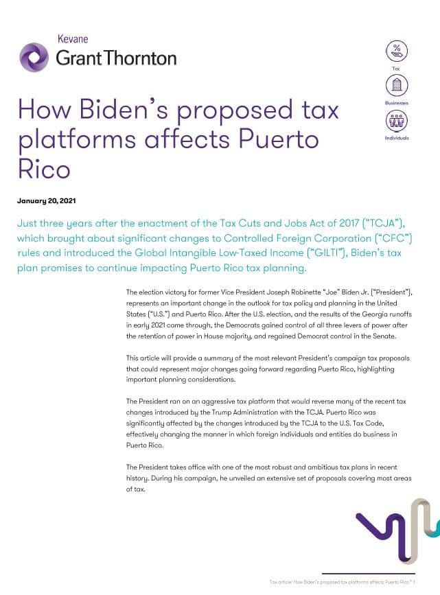 How Biden’s proposed tax platforms affects Puerto Rico