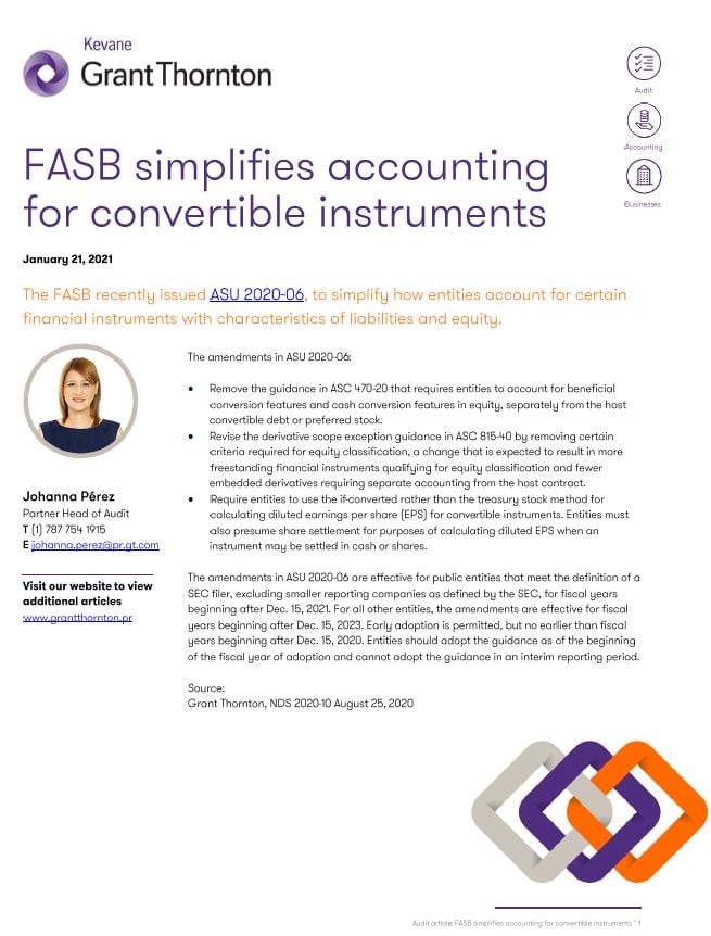 FASB simplifies accounting for convertible instruments