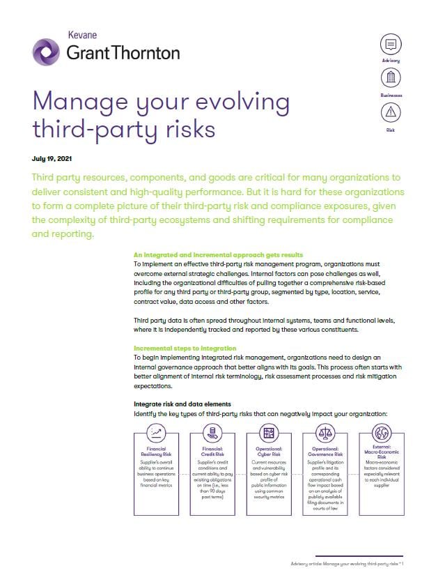 Manage your evolving  third-party risks