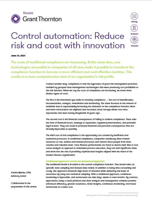 Control automation: Reduce risk and cost with innovation