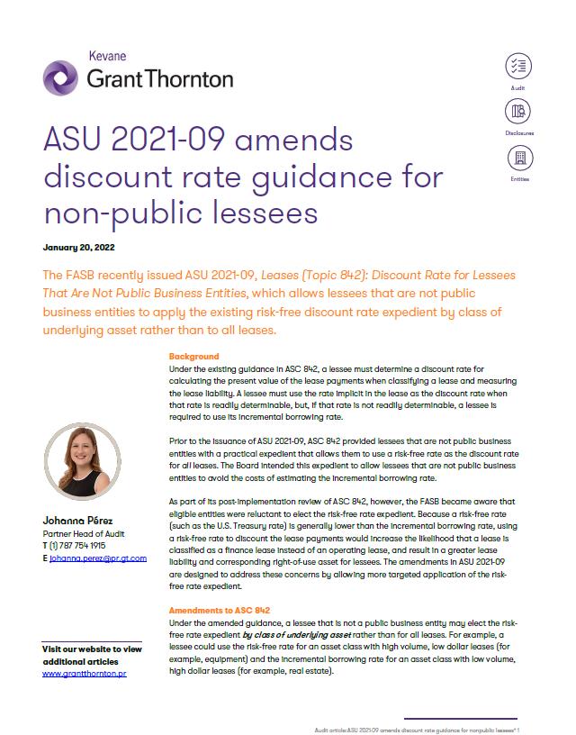 ASU 2021-09 amends  discount rate guidance for non-public lessees