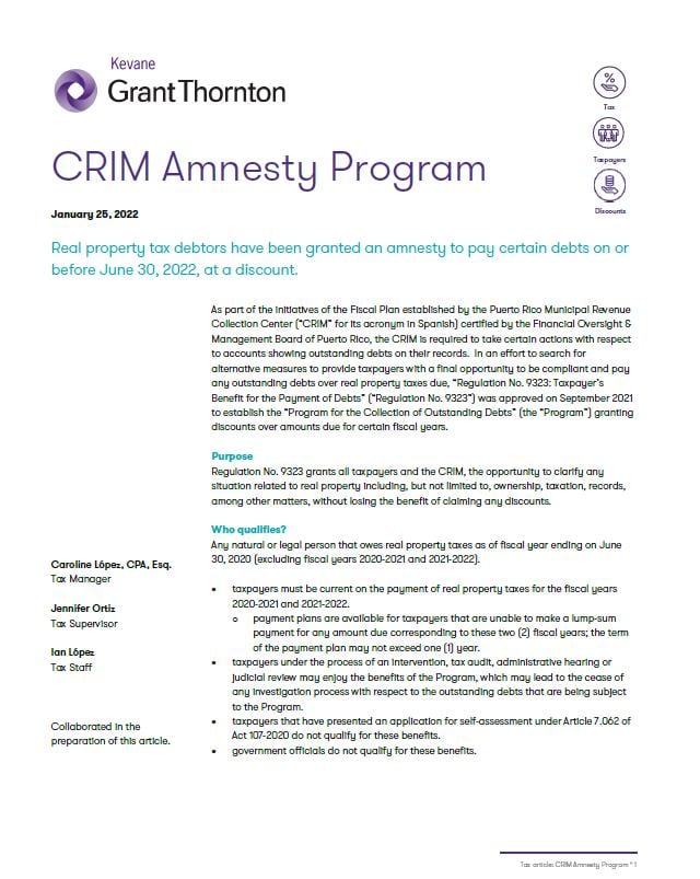 CRIM Amnesty Program