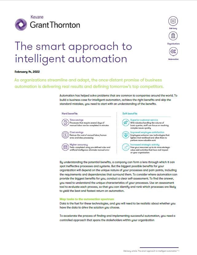 The smart approach to intelligent automation