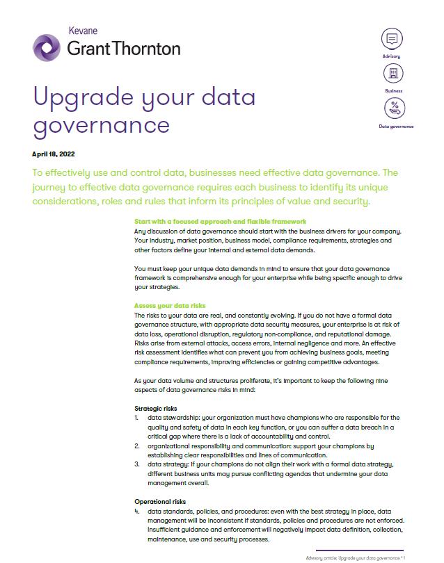 Upgrade your data governance