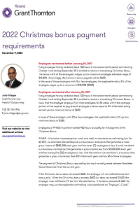 2022 Christmas bonus payment requirements