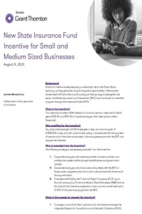 New State Insurance Fund Incentive for Small and Medium Sized Businesses